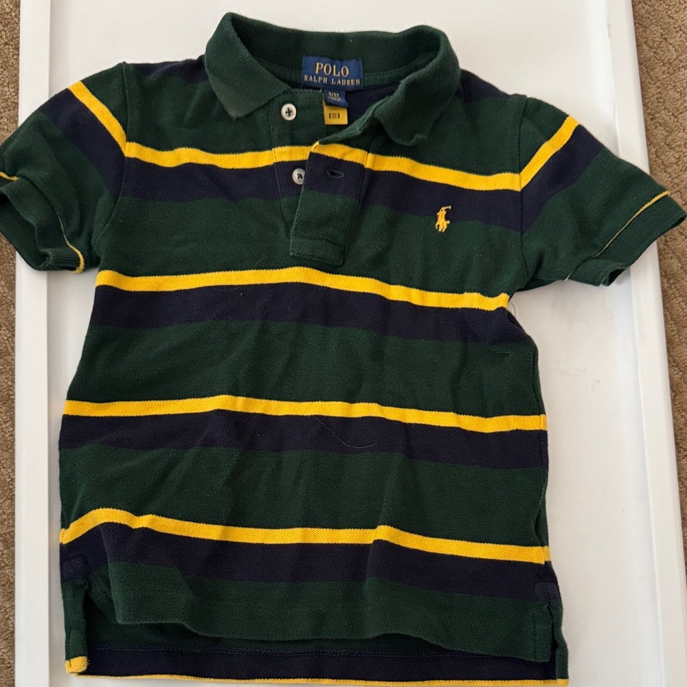 Polo by Ralph Lauren Kids Polo with Green and Yellow Stripes